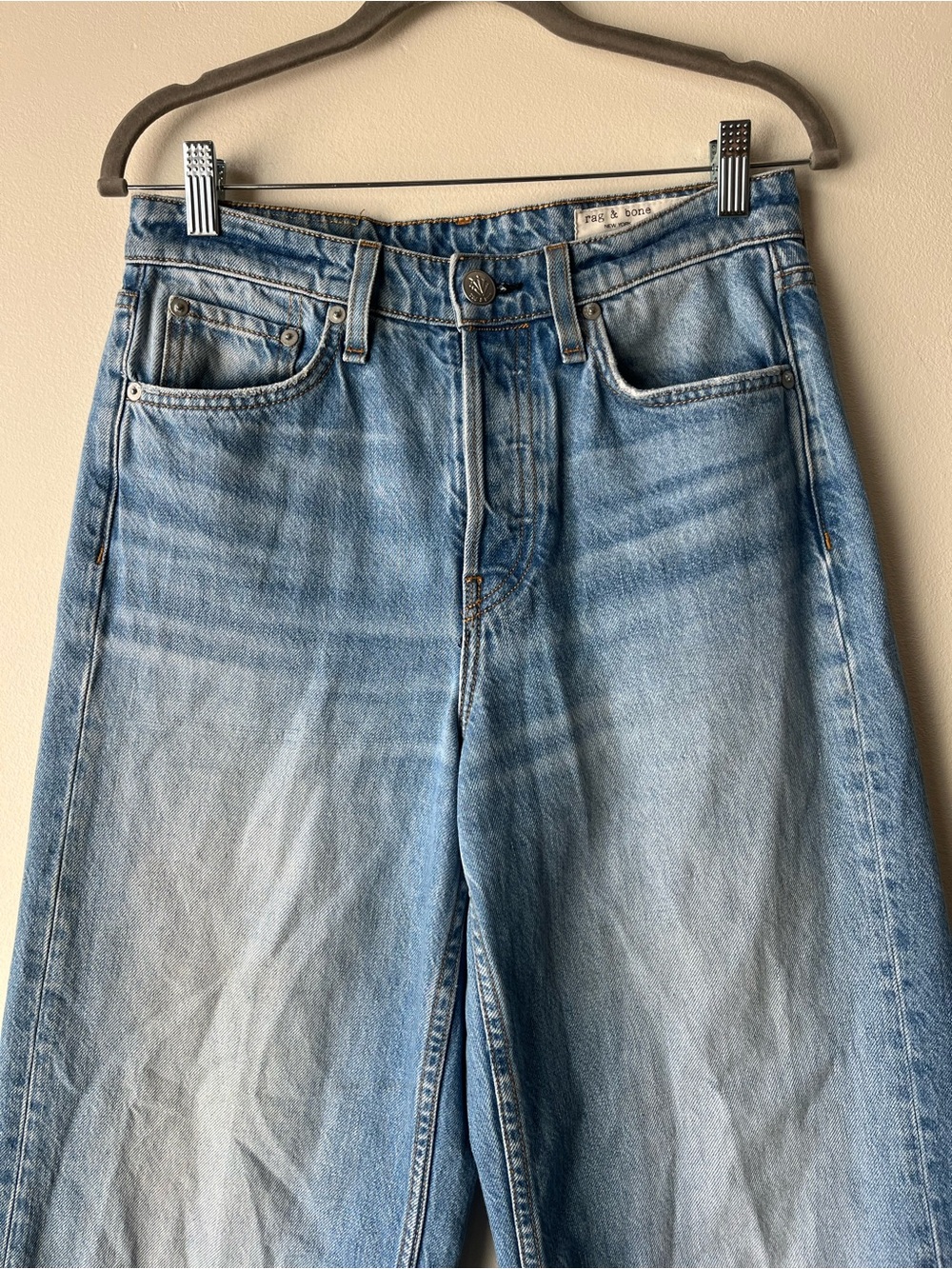 Rag & Bone Maya Faded High Rise Wide Leg Jeans Denim - Picture 7 of 11